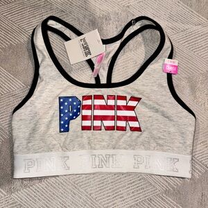 Victoria's Secret PINK Gray Sports Bra Sz S NWT